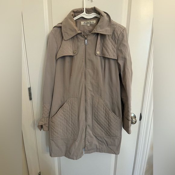 Kenneth Cole New York Quilted Tan Trench Coat Size Large - Picture 2 of 12